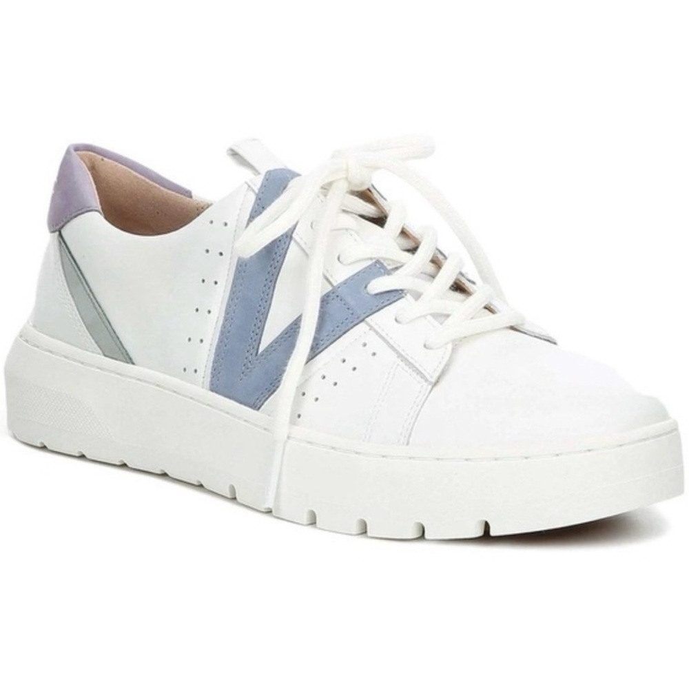 Vionic Women's‎ Simasa Abyss White Leather Multicolor Detail Sneakers Size 8